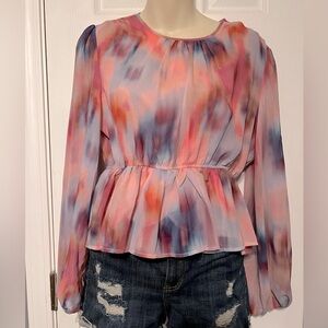 Steve Madden tie dye ladies long sleeve crop top